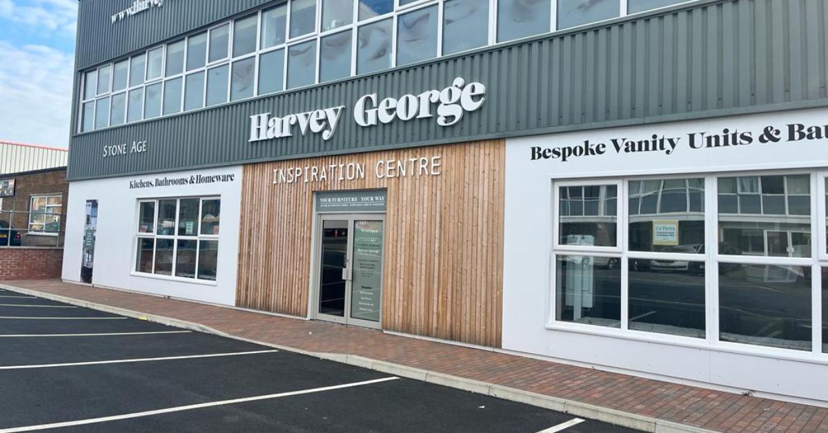 Photo of the exterior of Harvey George's Harrogate showroom on Hookstone Park.