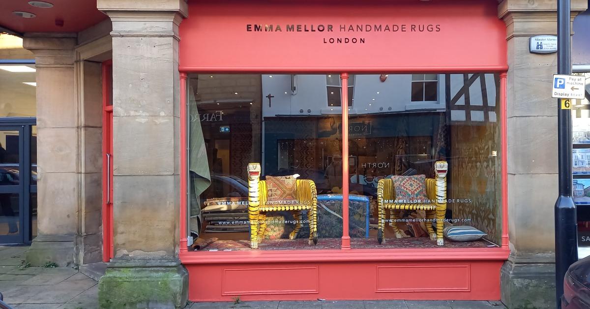 A photo of the Emma Mellor Handmade Rugs shop on Albert Street in Harrogate.