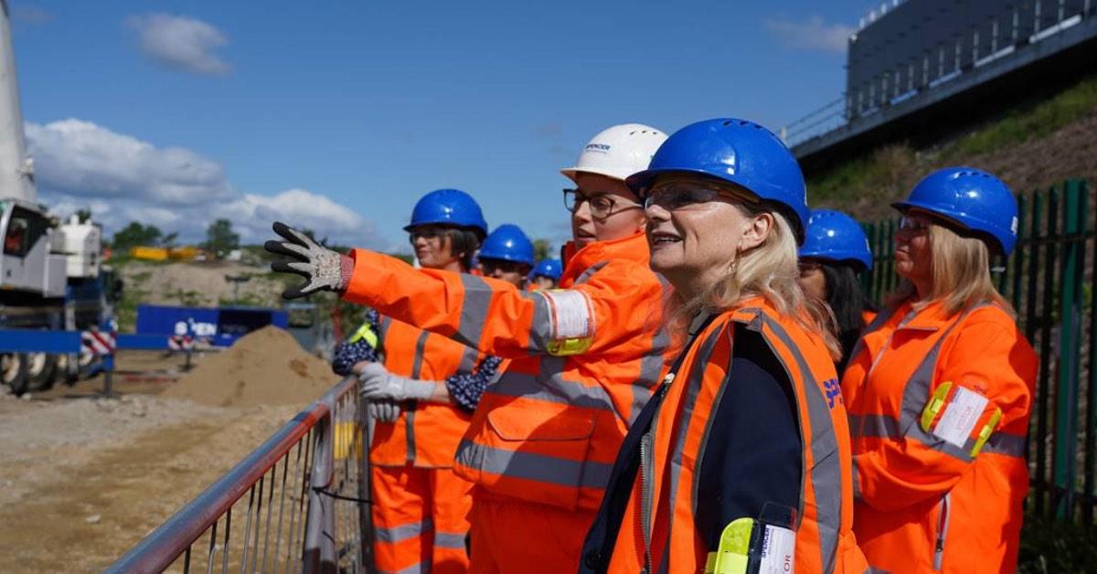 Tracy Brabin pictured at the construction site of the White Rose station. Picture: West Yorkshire Combined Authority.